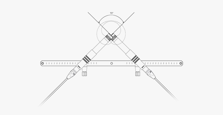 Tecnica di microfonazione stereo xy schema